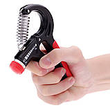 Еспандер кистьовий PowerPlay PP-4323 з регульованим навантаженням 10-40 кг. Strength Grip Чорно-червоний, фото 5