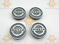 Эмблема колеса NISSAN (4шт) СЕРЫЕ пластик (колпачки колеса для титанов) (диаметр ф60мм) 171103