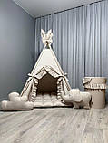 Вігвам Слоненя БОНБОН з Корзиною Повний комплект, вігвам для дітей, дитяча палатка, дитячий вігвам, вігвам для дівчинки, фото 4