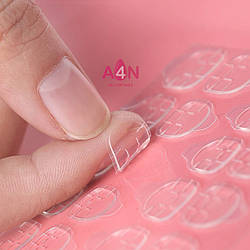 Двосторонній скотч для накладних нігтів - 24 стікери (наклейки) для дизайну нігтів