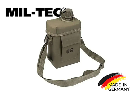 Тактична фляга Mil-Tec на 2 л з чохлом і ремінцем Olive 14514001, фото 1
