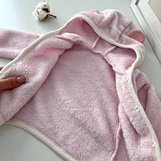 Комплект плюш кофтинка + джогері 74 р (рожевий + пудра), фото 3