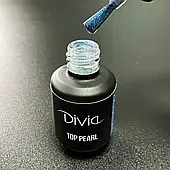 Верхнє покриття для нігтів Divia Top Pearl без липкого шару Di1068 PT01 (blue), 7ml