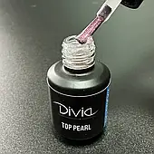 Верхнє покриття для нігтів Divia Top Pearl без липкого шару Di1068 PT02 (pink), 7ml