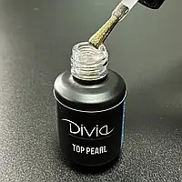 Верхнее покрытие для ногтей Divia Top Pearl без липкого слоя Di1068 PT03 (gold), 7ml