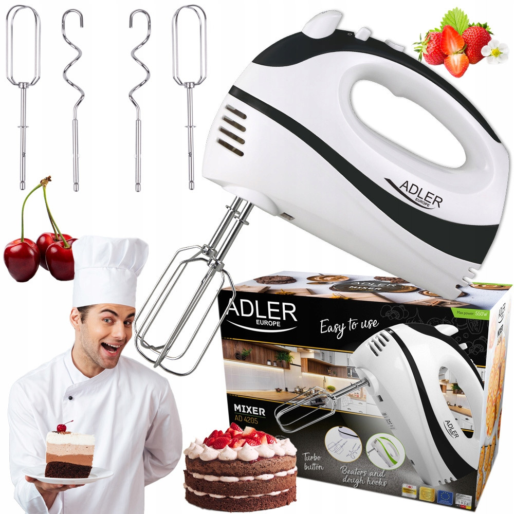 Міксер Adler AD 4205 black — 300 Вт, 5 швидкостей, турбо-режим, фото 1