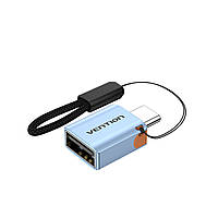 Переходник Vention Type-C - USB 3.1 10 Гбит/с OTG 15W (3A/5V) адаптер USB-C (Thunderbolt) на USB-A Серый,