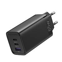 Зарядное устройство Vention 65W GaN 2x Type-C + USB Быстрая зарядка 65Вт (20В/3.25А) 3-портовый USB (C+C+A)