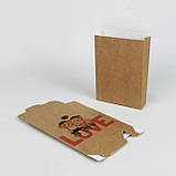 Крафт Коробка з любов’ю "Тедді" 100*30*150 мм Маленька Коробочка із застібкою для оригінальних подарунків, фото 7