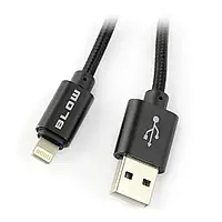 Кабель USB A - Lightning для iPhone / iPad / iPod - оплетка Blow - черный 1,5 м