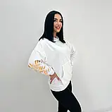 Жіноче демісезонне худо з капюшоном із трикотажу двонитки чорного кольору, фото 2