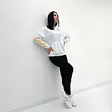 Жіноче демісезонне худо з капюшоном із трикотажу двонитки чорного кольору, фото 4