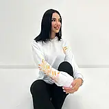 Жіноче демісезонне худо з капюшоном із трикотажу двонитки чорного кольору, фото 6