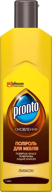Рідкий поліроль для меблів Pronto "Лимон" (300мл.) термін до 10.25р
