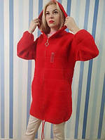 Женская кофта кардиган с капюшоном Ткань шерсть альпака Размер 46-50, 52-56