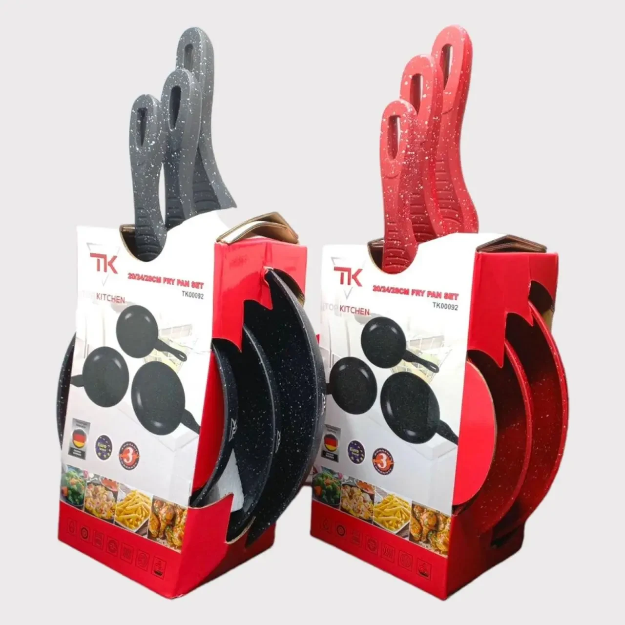 Набір сковорідок Top Kitchen TK00092 (20 см, 24 см, 28 см) мармурове покриття