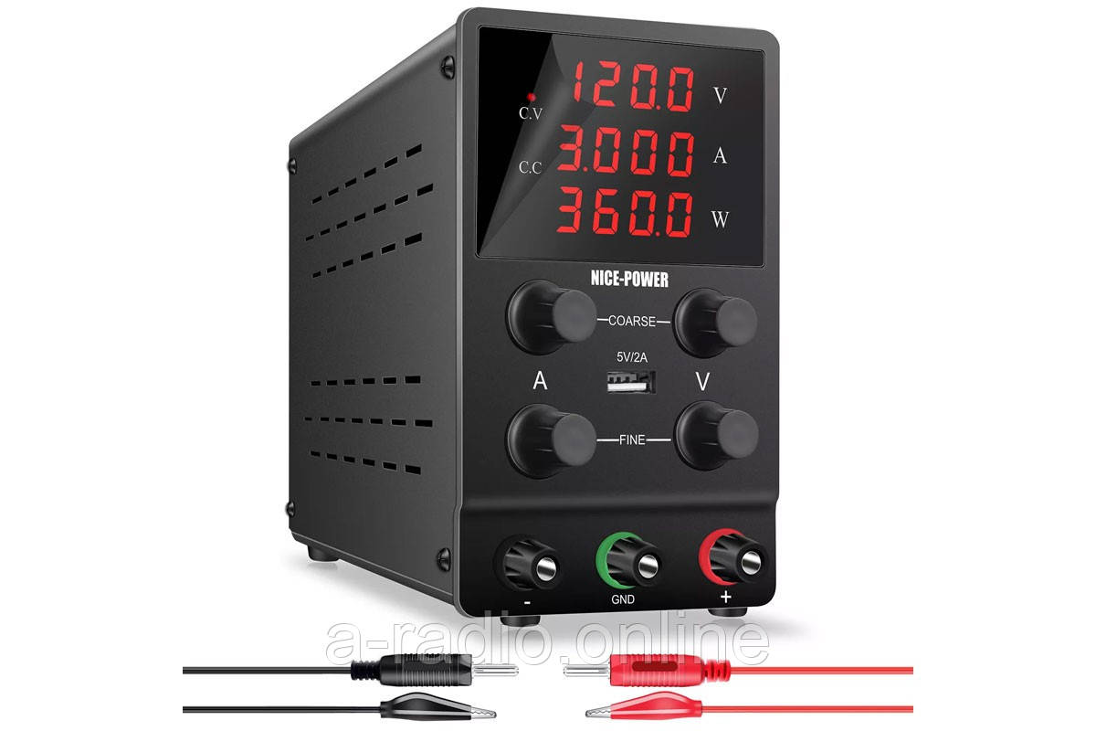 Імпульсний лабараторний блок живлення Nice-Power SPS-1203 (Резистор) (Чорний)