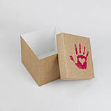 Коробка подарункова "Серце на долоні" 15*15*13 см Крафт Коробка з кришкою для подарунків, фото 2