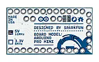 Плата Arduino Pro Mini 328 - 5 В / 16 МГц - SparkFun DEV-11113, микроконтроллер ATmega328, 14 цифровых