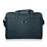Портфель для ноутбука Zhaocaique, одне відділення, кишені, ремінь, розмір 40*30*7 см чорний