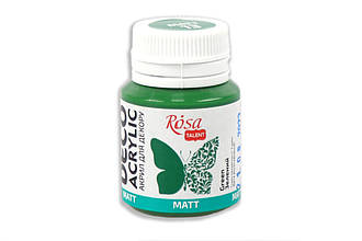 Акрил для декору, Зелений 13, матовий, 20 мл, ROSA ТАLENT