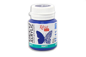 Акрил для декору, Синій 12, матовий, 20 мл, ROSA ТАLENT
