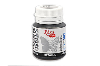 Акрил для декору, Античне срібло 52, металік, 20 мл, ROSA ТАLENT