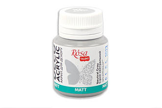 Акрил для декору, Сірий нейтральний 26, матовий, 20 мл, ROSA ТАLENT