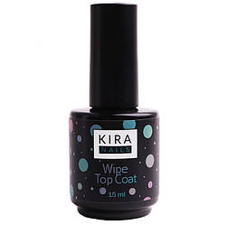 Kira Nails Wipe Top Coat - закріплювач для гель-лаку з липким шаром, 15 мл