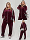 Велюровый спортивный костюм женский с ровными брюками супер больших размеров 58 60 62 64 66 68 - фото 1 - id-p1112592243