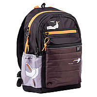Шкільний рюкзак YES, два відділення, фронтальні та бічні кишені, розмір: 44*29*16 см, чорно-сірий Гусь Зуби