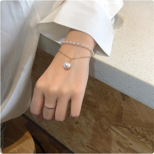 Браслет подвійний парли із перлів перлини, фото 1