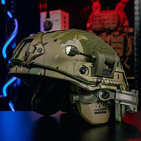 Комплект Шолом FAST Wendy Мультикам + Навушники Walker's Razor Slim + Кріплення "Чебурашка" + Ліхтар + Кавер