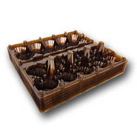 Упаковка пластикова під курячі яйця на 10 штук коричнева, лоток для яєць, упаковка коричнева під яйця 50 штук