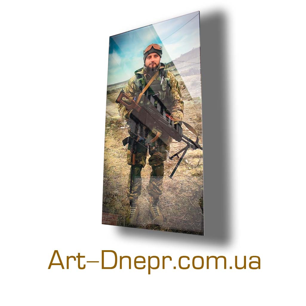 Фотоскло у формі прямокутника для героя України 500х1000х12 мм, фото 1