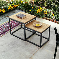 Журнальный столик комплект 2 в 1 Bonro B-150 темно-коричневый прочный для дома
