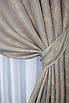 Комплект (2шт. 1.5х2.7м) готових штор із тканини льон рогожка, колекція "Корона Марія". Колір світло-сірий. Код 676ш 30-455, фото 4