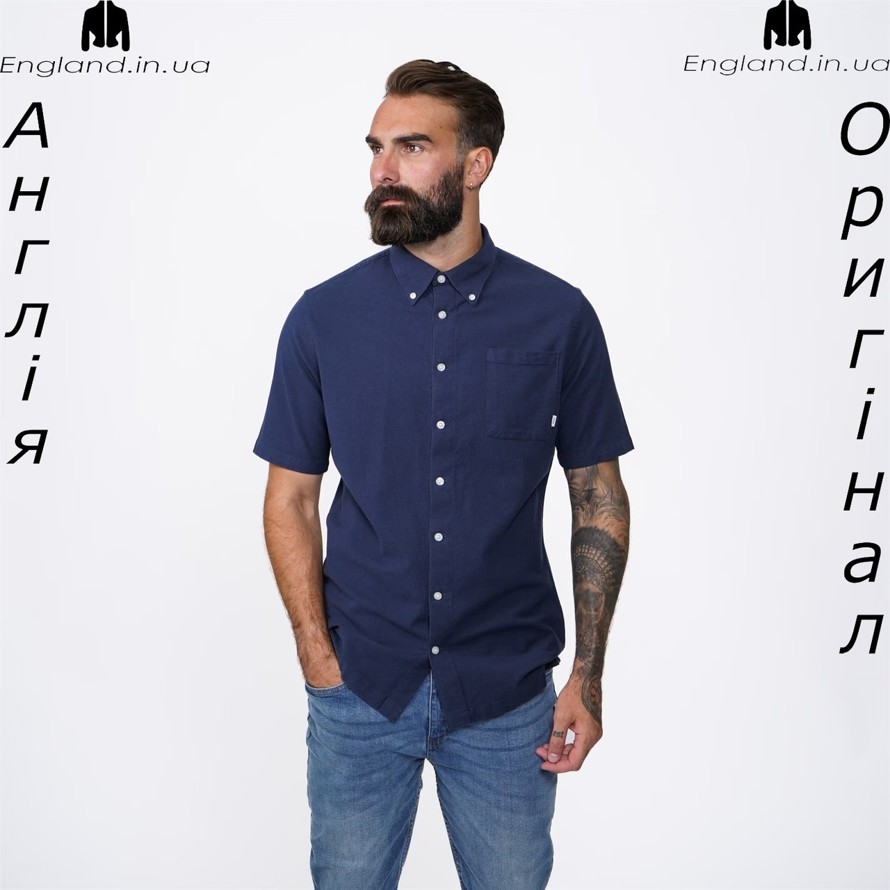 Сорочка чоловіча Firetrap (Фаєртрап) з Англії - на короткий рукав приталена, фото 1