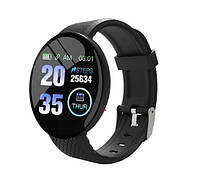 Смарт-часы D18 Smart Watch Bluetooth умные часы, артериальное давление, мониторинг IOS Android Black