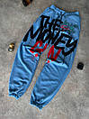 Спортивні чоловічі штани весна-осінь сині з написами The Money, фото 2