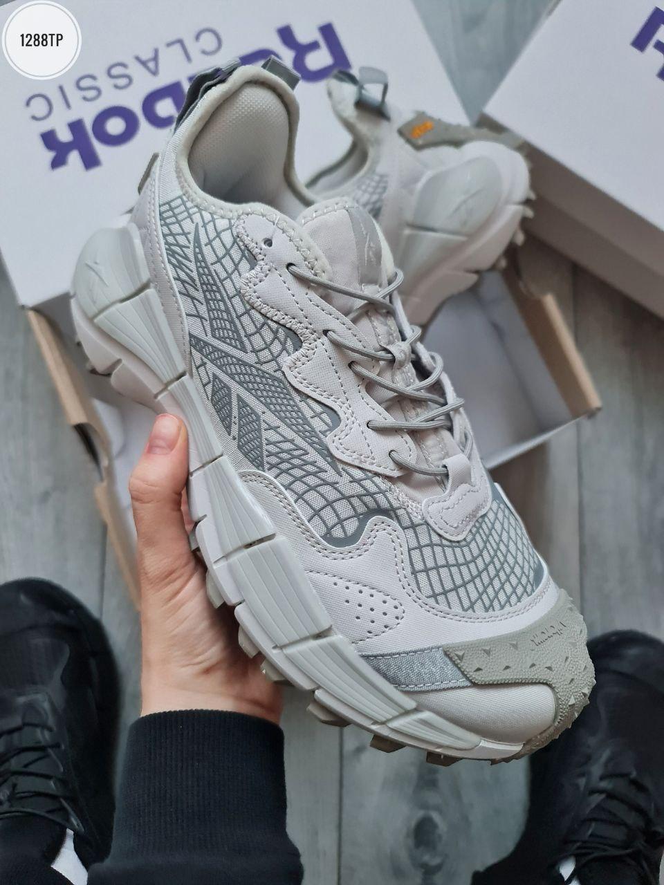 Чоловічі кросівки Reebok Zig Kinetica || Edge gore-tex Light Grey Взуття Рібок Зіґ Кінетика Сірі текстиль gore-tex демісезон