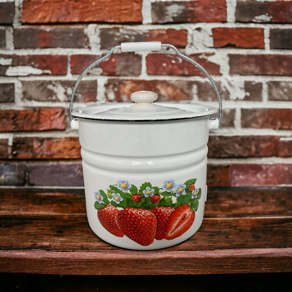 Відро емальоване з кришкою 12л Полуниця 1224/2.1 Idilia