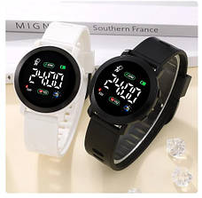 Годинник для пар 2шт, світлодіодний цифровий годинник для чоловіків і жінок, спортивний силіконовий годинник, фото 4