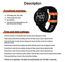 Годинник для пар 2шт, світлодіодний цифровий годинник для чоловіків і жінок, спортивний силіконовий годинник, фото 5