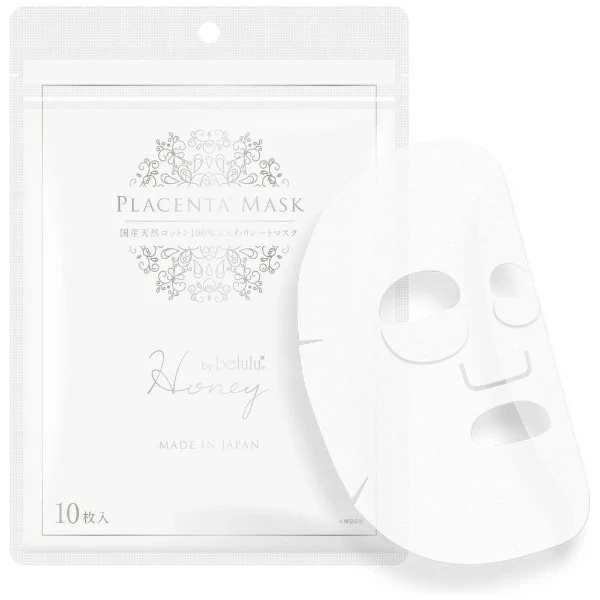 Honey by Belu Placenta Mask зволожуючі тканинні маски для обличчя, 10 шт.