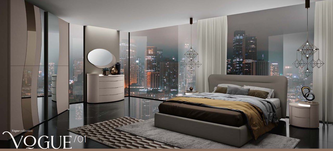 Спальний гарнітур Vogue 01 ясень / шампанське / айворі / молочний, фото 1