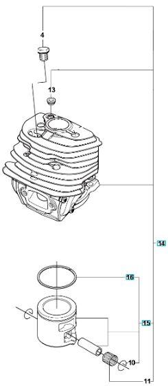 Поршнева в комплекті для бензопили Husqvarna 560XP, 562XP (з 2014р), фото 1