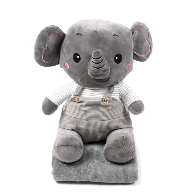 Мягкая игрушка слон. Мягкая игрушка подушка слоник с пледом - фото 1 - id-p2084207335