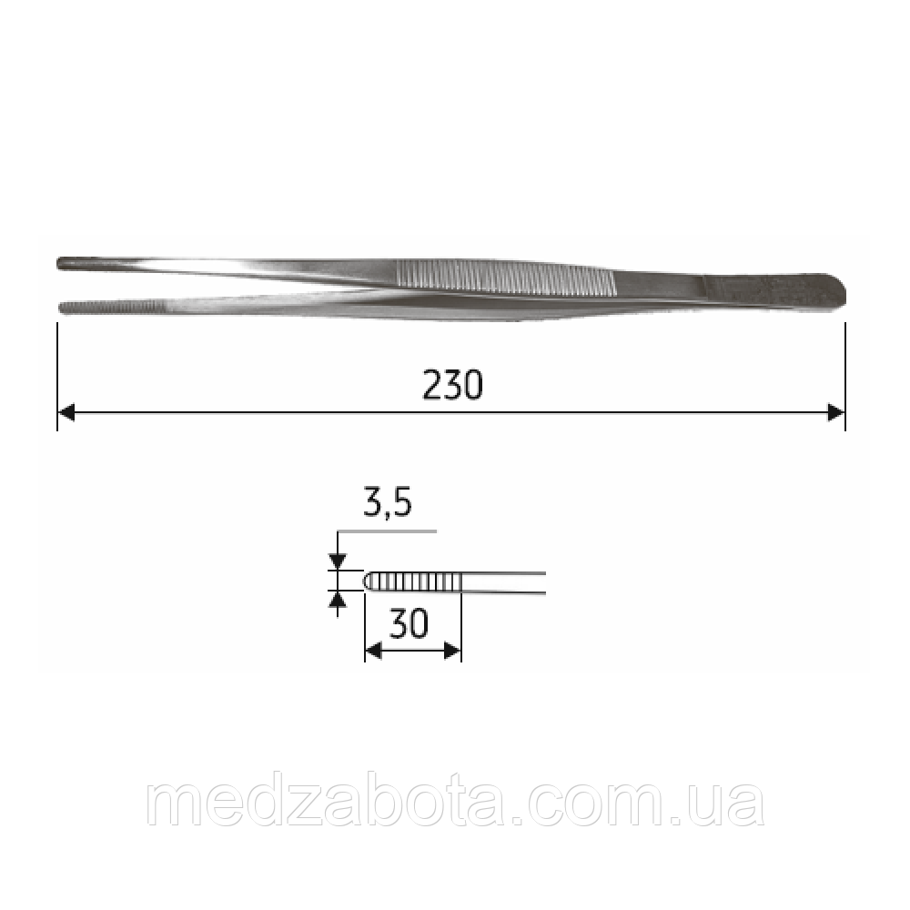 Пінцет анатомічний 230мм J-16-217 (Surgicon)