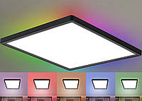 Ультратонкий светодиодный накладной светильник люстра с пультом Slim Back Light 42S RGB BK